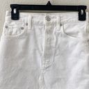 AGOLDE Size 24 White Button Fly Raw Hem Distressed Denim Jean Mini Skirt Photo 1