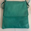 Vera Pelle  TEAL COLOR ITALIAN LEATHER CROSSBODY WITH ADJUSTABLE STRAP Photo 0