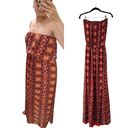 Alexis  Coral Print Silk Strapless Belted Maxi Dress Small Photo 2