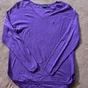 Polo  Ralph Lauren Women's Boyfriend Fit V-Neck Purple Sweater Size L Photo 0