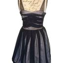 BCBGeneration Y2k  90's  Metallic Night Out Dress Sz 8 Black Silver Overlay Mesh Photo 0