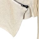 Banana Republic  Asymmetrical Slant Zip Sweater Turtleneck Ribbed Knit Cream XS Photo 2