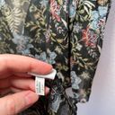 American Eagle Outfitters Sheer Chiffon Floral Kimono Black L/XL Boho Photo 8