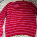 ZARA Pink and Red Striped Crewneck Sweater Photo 2