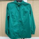 Chico's Chico’s Non-Iron Shirt Green Long Sleeve Button Up Cotton Size 1 Medium Photo 0