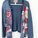 heirloom collectibles  Women Vintage 90s Valentines Day Heart Cardigan Sweater XL Photo 2