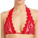 PilyQ New. /PQ red lace halter bikini top. Large. Retails $84 Photo 0