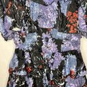 Alice + Olivia  Size 10 Nichola Black Blue Red Cold Shoulder Ruffled Floral Dress Photo 6