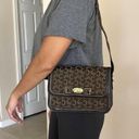 CELINE  Brown Cloth and Leather Carriage Shoulder Bag Photo 13