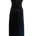 Laundry by Shelli Segal  Black Ruched Beaded Women Size 4 Formal Maxi Dress Gown Photo 1