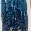 💙💙Gorgeous!! Gypsy/Boho Sheer Silk, Deep Teal Floral Velvet Burnout Multi Size L Photo 10