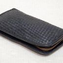 Vera Pelle Designer Italian  Wallet Black Woven Style Photo 0