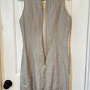 Cynthia Rowley Vintage  100% Linen Sleeveless Sheath Dress Size 8 Floral Trim mid Photo 3