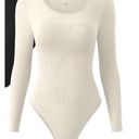 One Piece NEW Ribbed  Crewneck Long Sleeve Bodysuit L Photo 1