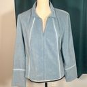 Norton Mcnaughton  Women's Blue Suede Feel Zip Up Long Sleeve Sports Jacket 8 Photo 2