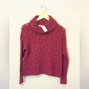 Loft Bobble Turtleneck Knit Burgundy Sweater Size Large NWT Photo 1