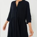 Tuckernuck  Black Royal Shirt Dress with 3/4 Sleeves Size XS Button Down Stretch Photo 9
