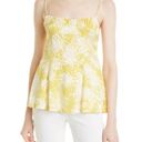 Rebecca Taylor  Cami Top Sunflower Floral Print Peplum Yelllow Size 2 NWT Photo 3