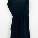 Wilfred Aritzia  Womens Pleated Beaune Sheer Chiffon Wrap Dress Size XXS Black Photo 8