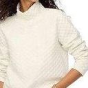 J.Crew  Women's Quilted Mockneck Pullover Ivory Long Sleeve Size L​ Photo 1