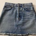 AGOLDE  Quinn Denim Mini Skirt Size 24 Lightly Distressed Blue In Devotee Wash Photo 2