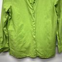 Worthington  Vintage Line Cotton Lime Green Button Front Womens Shirt Size Small Photo 3