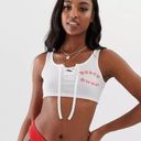 ASOS Design Swim Talk Beach Bunny Jersey Crop Tank Top Photo 0