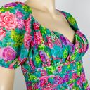 ASTR The Label Green Pink Floral Puff Sleeve Women's Size Small S Top Blouse Photo 4