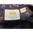 Maeve  Navy Leopard Print 3/4 Sleeve Mini Scoop Neck Sweater Dress XS Photo 6