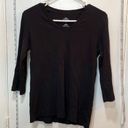 st. john's bay St John’s Bay Black 3/4” Sleeve V-Neck T-Shirt Size Small Photo 4