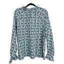 Hill House NWT  Womens The Millie Trailing VineBlue blouse Top Sz XL Photo 2