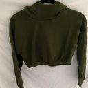 Naked Wardrobe : Olive Green Athleisure Cropped hooded sweatshirt- size XS Photo 9