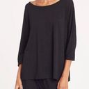 Cuyana  Womens Organic Pima Cotton Drape-Back Top 3/4 Sleeve Lagenlook Medium Photo 0