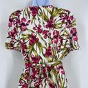 June & Hudson Women's Floral Wrap Dress Maxi Spring Tie Back Red White Size larg Size L Photo 5