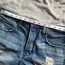 Good American  Ultra High Rise Destroyed Distressed Denim Mini Booty Shorts 28 Photo 5