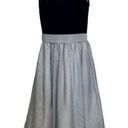 Modcloth  Blues  and White Striped Belted Tie Dress Tulle Lining EUC Size Small Photo 0