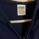 PINK - Victoria's Secret Victoria's Secret PINK Navy Blue Zip Up Hooded Sweatshirt - Size XS Photo 6