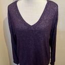 a.n.a  Purple Sweater with Back Lace up Tie Long Sleeve top stretchy knit Sz L Photo 0