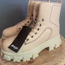 Nasty Gal  Hike it or Not Cleated Ankle Boots Faux Leather in‎ Beige Size 39 NWT Photo 0