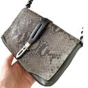 Rag and Bone  Enfield Snake Flap Crossbody Bag Mini Leather Gray Black Python Photo 0