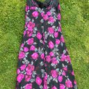 New York And Company Y2K  black and pink floral beaded midi dress Photo 5