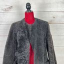 ZARA  Woman Studio Lamb Furskin Suede Lined Coat Jacket Open Front Black Sz XS/S Photo 1