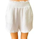 C&C California C & C CALIFORNIA White Gauze High Rise Smocked Waist Shorts ~ Women's MEDIUM Photo 0