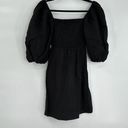 Tuckernuck  Womens Black Linen Annie Smocked Puff Sleeve Mini Dress Size XS Photo 8