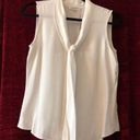 Calvin Klein Sleeveless Tie Front Blouse Cream Photo 0