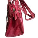 Liz Claiborne Vintage Red Leather Handbag Shoulder Bag Y2K Photo 2