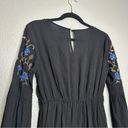 Blue Rain  Women's Black Embroidered Floral Tiered Mini Dress Small Photo 2