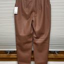 Bar III  NWT Clove Spice Faux-Leather High Waist Button-Fly Ankle Pants Size 6 Photo 3