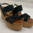 Sam Edelman  Destiny Black Platform Cork Wedge Sandals size 8.5 Photo 1