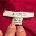 Dress Barn  Red Corduroy Collard Long Sleeve Button Down Metal Sz 18/19 98% Cotton Photo 5